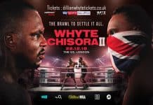Dillian Whyte vs Dereck Chisora Tickets O2 Whyte Chisora II.